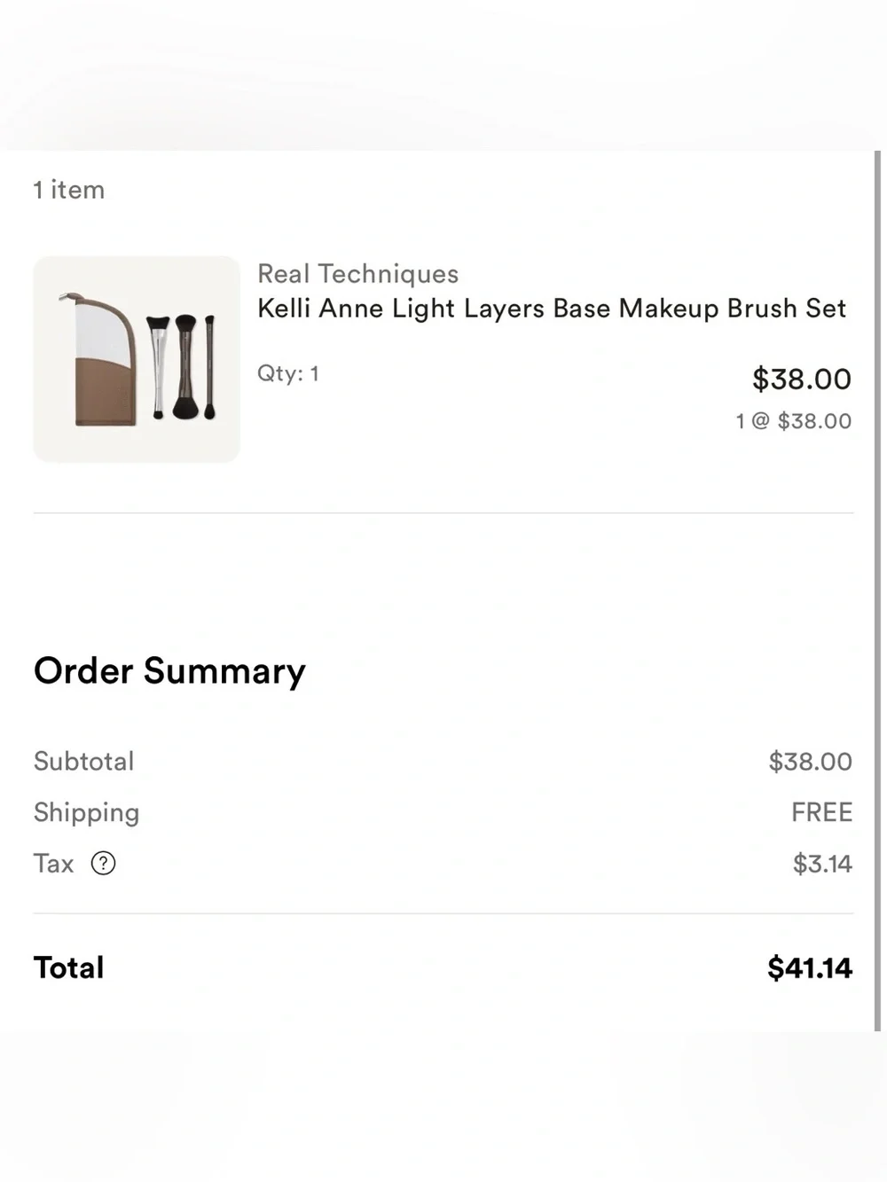 Real Techniques Makeup Brush Set with Taupe Pouch and Silver Ferrules